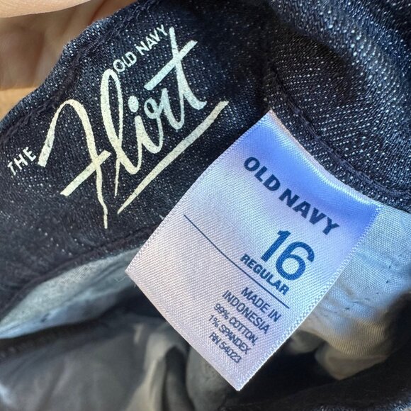 Old Navy The Flirt Dark Blue Flare Bell Bottom Jeans Size 16 - Picture 6 of 12